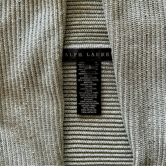 Ralph Lauren Black Label Cocoon Cardigan Sweater Silver Metallic | S - Picture 4 of 4